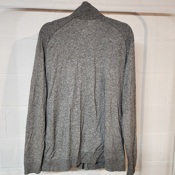 The North Face Mens XL TG Grey Speckled Knit Zip Up Jacket Full Zip Pockets Wool - Picture 9 of 10